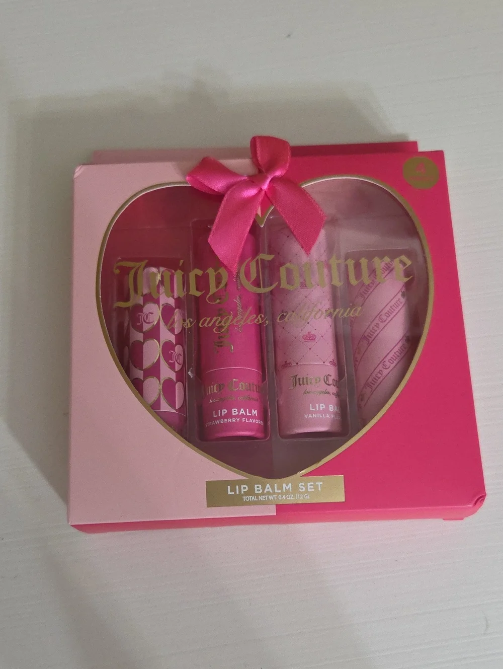 NEW Juicy Couture Pink Lip Balm Set - 4 Piece